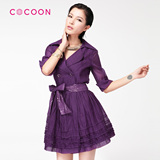 COCOON可可尼2012新品西装领风衣女款211211009原价1888