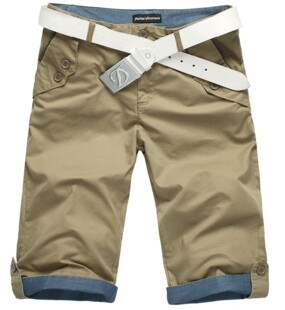 美特斯邦威 裤脚牛仔翻边 韩版<em>纯棉</em> <em>男士休闲短</em>