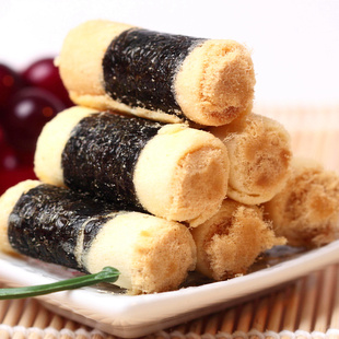  2盒包邮 买4送1厦门特产 誉海海苔紫菜肉松蛋卷 澳门传统糕点小吃