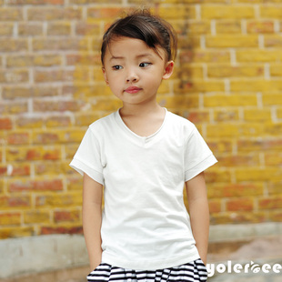  【优乐贝儿】夏装新款韩版男女童装休闲T恤 儿童小孩短袖纯棉