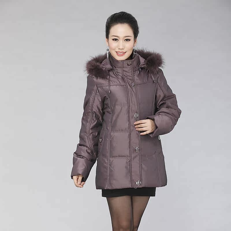 2012新款花点流行中老年羽绒服 女装加大码厚短款妈妈装正品特价
