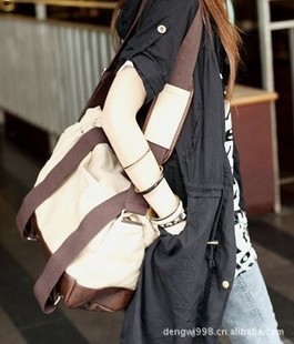  新款韩版单肩女包包 多功能运动帆布包 双肩手提斜挎大包