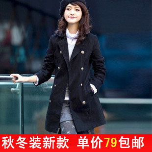 2010秋冬装新品 折扣优惠韩版修身 加厚长款 风衣 女 大衣外套