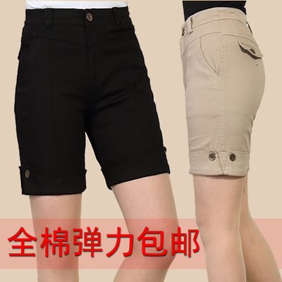 中老年夏季纯棉中高腰弹力<em>短裤中年女士</em>妈妈装