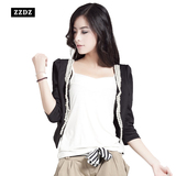 zzdz 2011秋装新款 韩版修身OL短款七分袖小西装西服女装小外套