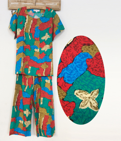 夏季<em>中年</em>人人造<em>棉睡衣</em>套装棉稠套装家居服睡衣