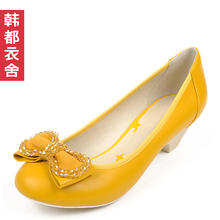 韩都衣舍⑤现货韩国2012春款新品浅口中跟女<span class=H>单鞋</span>SH1005晞