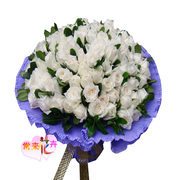 99朵白玫瑰花束生日祝福鲜花，上海鲜花速递浦东世纪公园陆家嘴送花