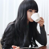 热卖韩版女式假发 长 卷蓬松女生长卷发齐碎刘海女假发