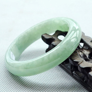  F049果敢翡翠 天然A货翡翠手镯 淡绿玉手镯玉镯子 多款正品带证书