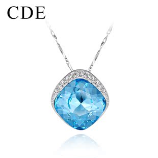  CDE正品 925纯银水晶项链 采用施华洛世奇元素 简约时尚 饰品礼物