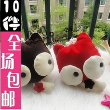 2242 超萌可爱卡通厚款布艺大眼萌猫可爱小猫抽绳钥匙包