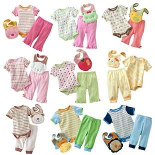 Baby clothing-2012 Summer new style ass clothes newborn baby dress baby package-card set of three