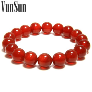 VunSun 天然水晶极品红玛瑙 活血养颜民族风男女手链 饰品 送证书