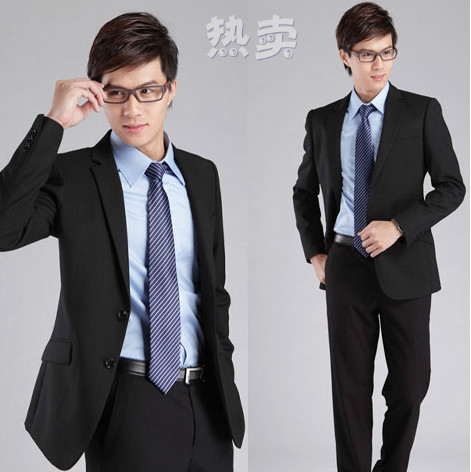 G2000西装套装 正装正品男士修身商务职业竖纹黑结婚礼服新郎西服 G2000西装套装 正装正品男士修身商务职业竖纹黑结婚礼服新郎西服