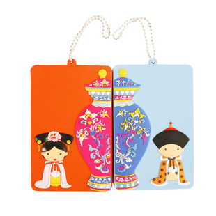  故宫纪念品 卡包女可爱韩国多卡位女士公交卡卡套 合欢瓶情侣卡套