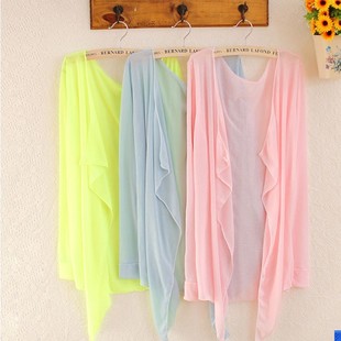 2014夏季<em>防晒</em>衣纯棉<em>针织空调衫开衫</em>超薄无扣