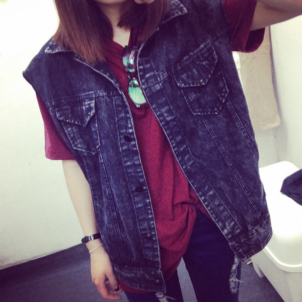 韩国<em>牛仔马甲</em> : 韩国<em>牛仔马甲图片</em>及<em>搭配</em>,韩国牛