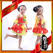 舞轩坊 儿童舞蹈服 小可爱幼儿园演出红色纱裙儿童跳舞服装