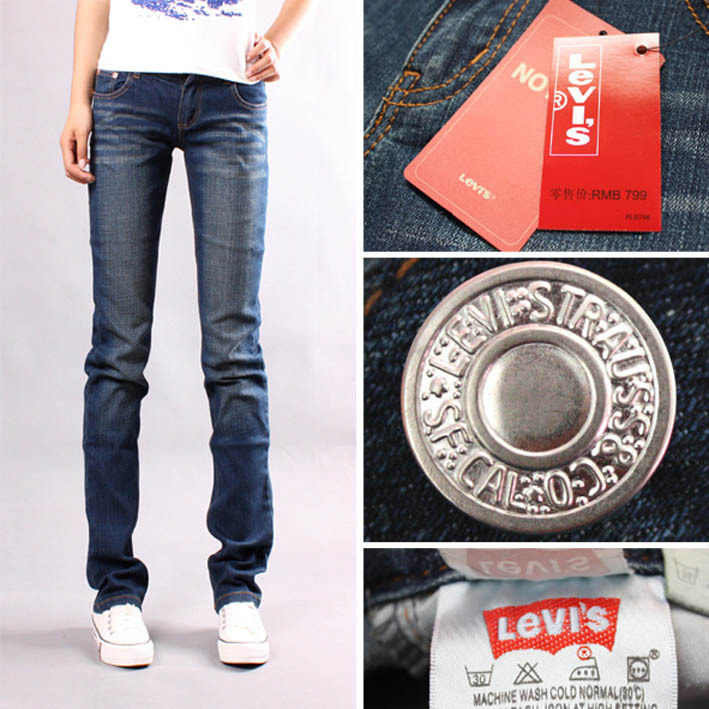 新品levi's秋冬韩版休闲弹力显瘦牛仔裤子小直筒裤靴裤49501