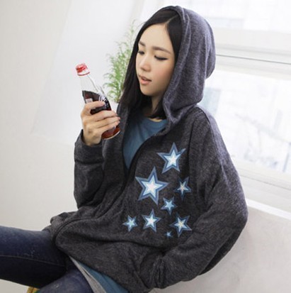 现货女装 春秋款韩版休闲闪星卫衣薄款 拉链针织开衫外套|msdalam kategori Butik wanita / wanita, sweater/Fleece - dari Buy2taobao.com untuk memberikan perkhidmatan ejen Taobao profesional membeli