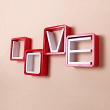 亮光烤漆LOVE创意格子隔板 置物架 壁挂书架 墙上装饰架 搁板