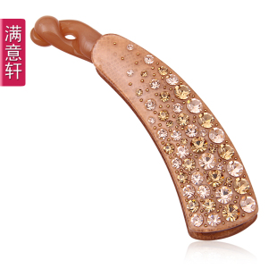  【满意轩】奥地利水钻香蕉夹 水晶竖夹 镶钻banana夹竖卡发夹头饰