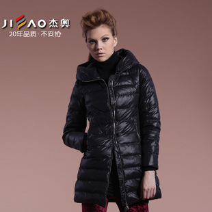  杰奥羽绒服女正品清仓 新款韩版通勤修身女款 中长款11156