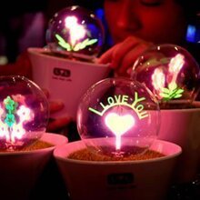 专利正品★NIGHT LIGHT花火夜灯人造草摆饰灯 盆栽小夜灯 我爱你