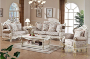 清新白色田园沙发 美式实木沙发 欧式布艺沙发 自然舒适！