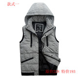 2011正品男式羽绒背心休闲修身男士带帽鸭绒马甲男背心