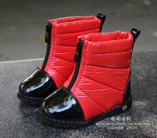  新款女童冬款靴子 韩版儿童高筒前拉链宝宝雪地靴 秋冬儿童棉鞋