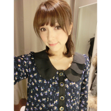 MIUMIO*2011 复古三層小圓領碎花連衣裙