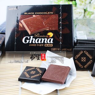  [书生海味店] 韩国进口乐天加纳 纯黑巧克力90g(113) 非洲加纳