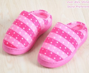  秋冬季男女儿童可爱小熊卡通包跟地板居家居保暖珊瑚绒防滑棉拖鞋