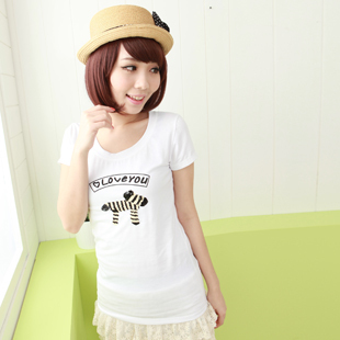 韩版圆领纯棉短袖T恤...