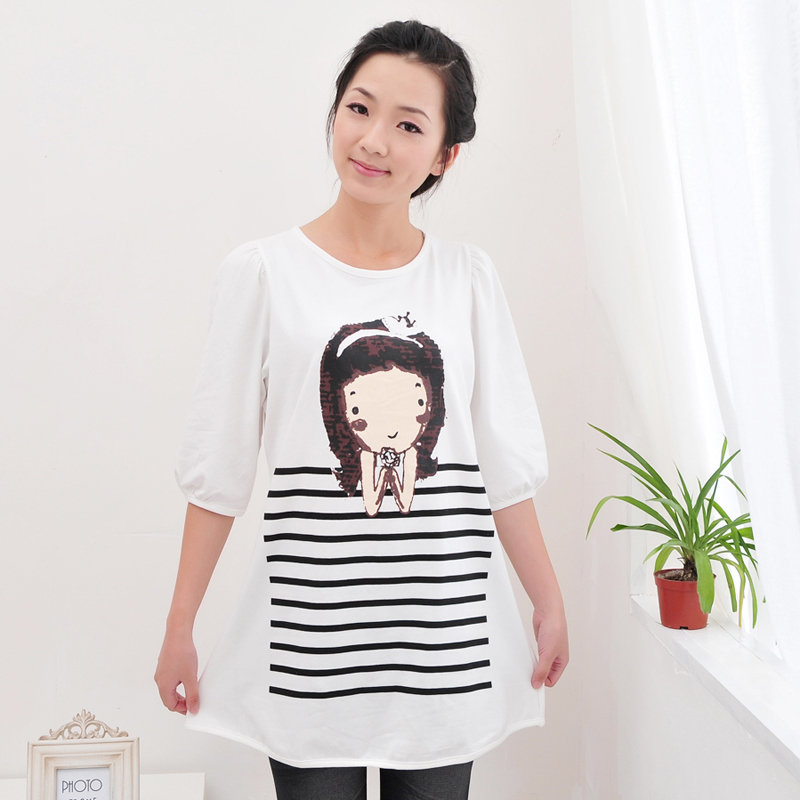 韩版女士七分泡泡袖...