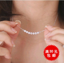 X070●韩国饰品●超美淑女百搭水滴钻项链缎带宝石 满30元包邮