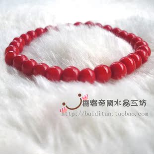  【红玛瑙手链】热卖爆款 本命年辟邪 高仿石榴石 红珊瑚手链批发