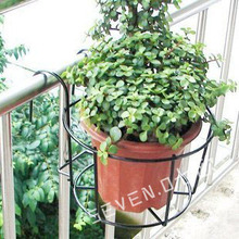 七欧 阳台栏杆壁挂式花架铁艺栏杆花盆架铁艺花架