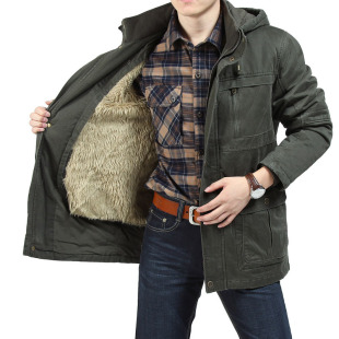  12秋冬afs JEEP棉衣专柜正品 可脱卸羊羔绒内胆 男装加厚中长棉服