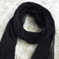 SOOK3102冲钻超低价 超级百搭纯黑色仿真丝丝巾 围巾 超长 2米