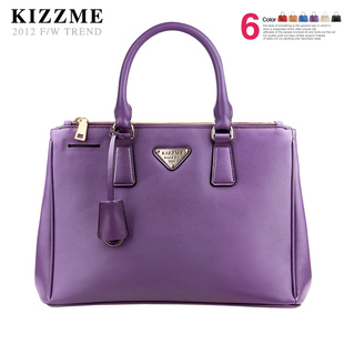  KIZZME 碟中谍4原版皮十字纹牛皮杀手包欧美范手提包间谍包女包包