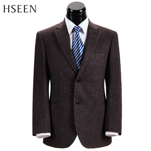  HSEEN韩臣 新款 男士羊毛商务休闲西服 提花绅士西装 HS1402
