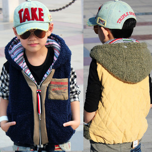 外贸马夹 秋冬季韩版新款 儿童宝宝男童纯棉马甲 加厚背心 潮