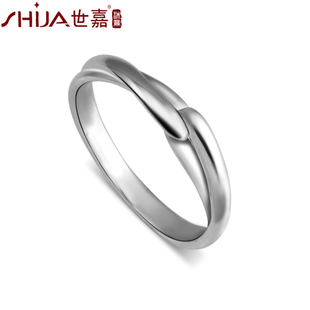  铂金协会认证 世嘉 Pt950铂金 情侣对戒结婚戒指 同心结 独家正品