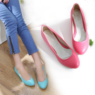 2012 spring Amoi shallow young sweet lady sweets pointed low-slope with danxie code shoes