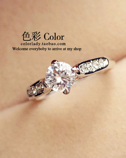  3件包邮 外贸韩国18K镀金首饰 欧美新娘饰品高品质美钻戒婚戒指