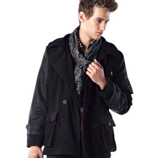 【无像】原创男装设计品牌 黑色麻料单粒扣无