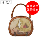 AZA阿札2012夏季新款女包潮甜美卡通印花圆筒手拎单肩斜挎包3061